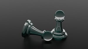 Low poly glass chess pawn 3D