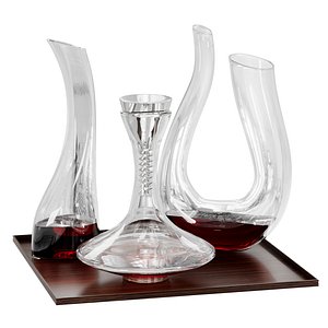 Set of Crystal Glass Wine Decanters 3D model 3D model
