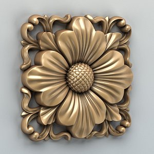 3d square rosette model