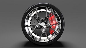 bugatti chiron wheel 4 3D model