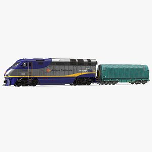 Diesel Electric Locomotive with Tarpaulin Freight Wagon