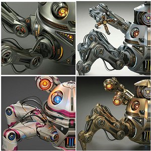 Futuristic Spider Robots 4 in 1 3D model