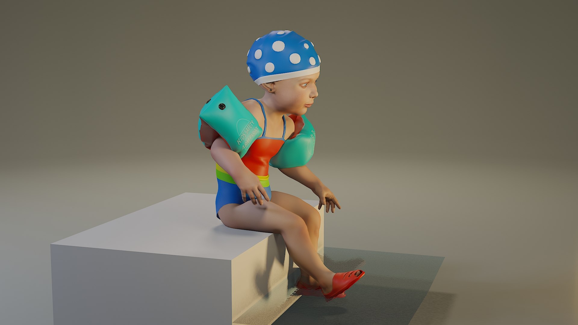 Child Female Swwimmingpool Swim Pool Model - TurboSquid 1690430