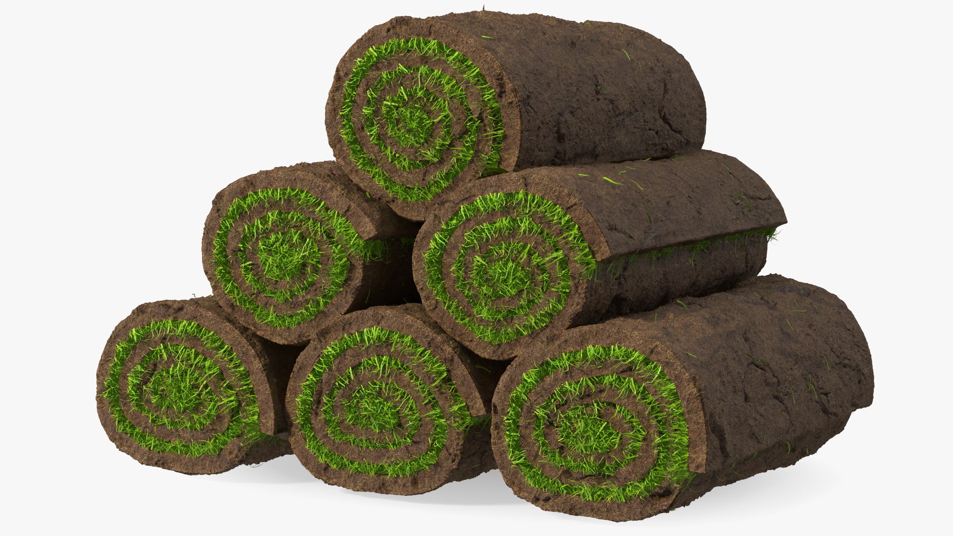 Rolled Lawn Small Stack 3D model preview