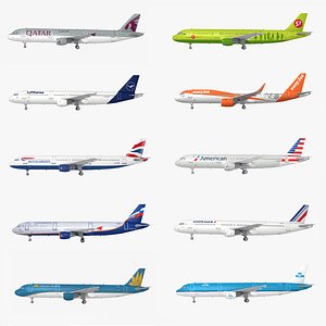 Realistic Airbus A321 10 Liveries Game Collection1
