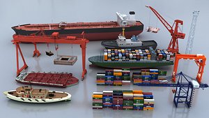Port Terminal 3D Model Pack