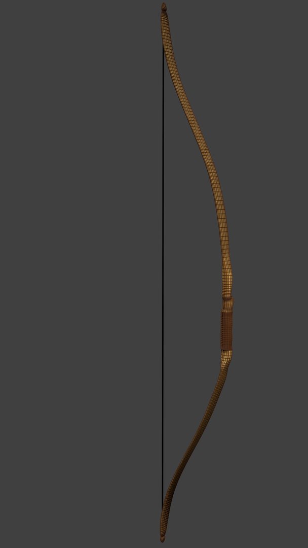 wooden recurve bow 3d model