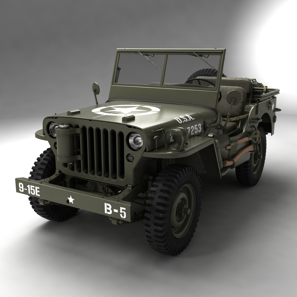 army willys jeep 3d max