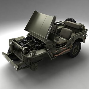 army willys jeep 3d max