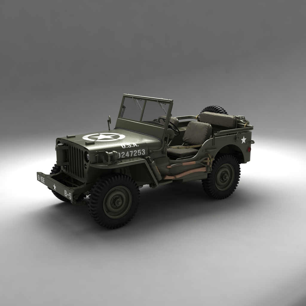 army willys jeep 3d max