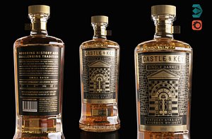 3D Castle and Key Bottle Whiskey Alcohol Bar