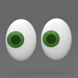 3D Eyes Emoji Green model