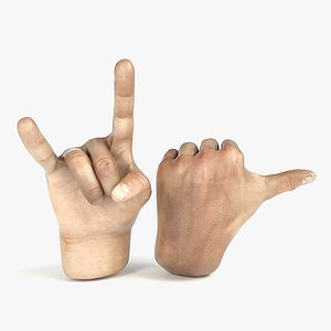 3ds max rigged male hand