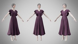 3D Dress 45 Grape model