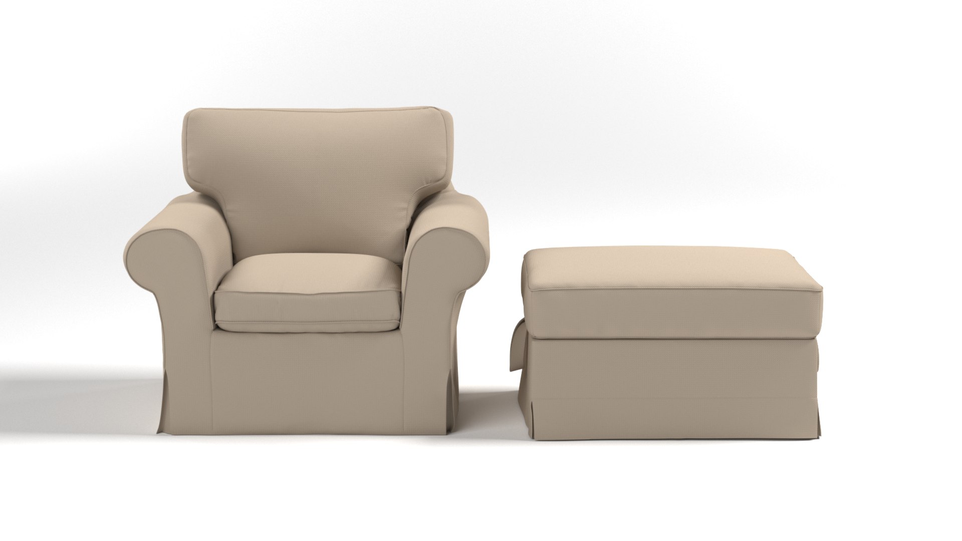 Ikea Ektorp Sofa 1 Seat With Footstool 3D Model TurboSquid 2162738