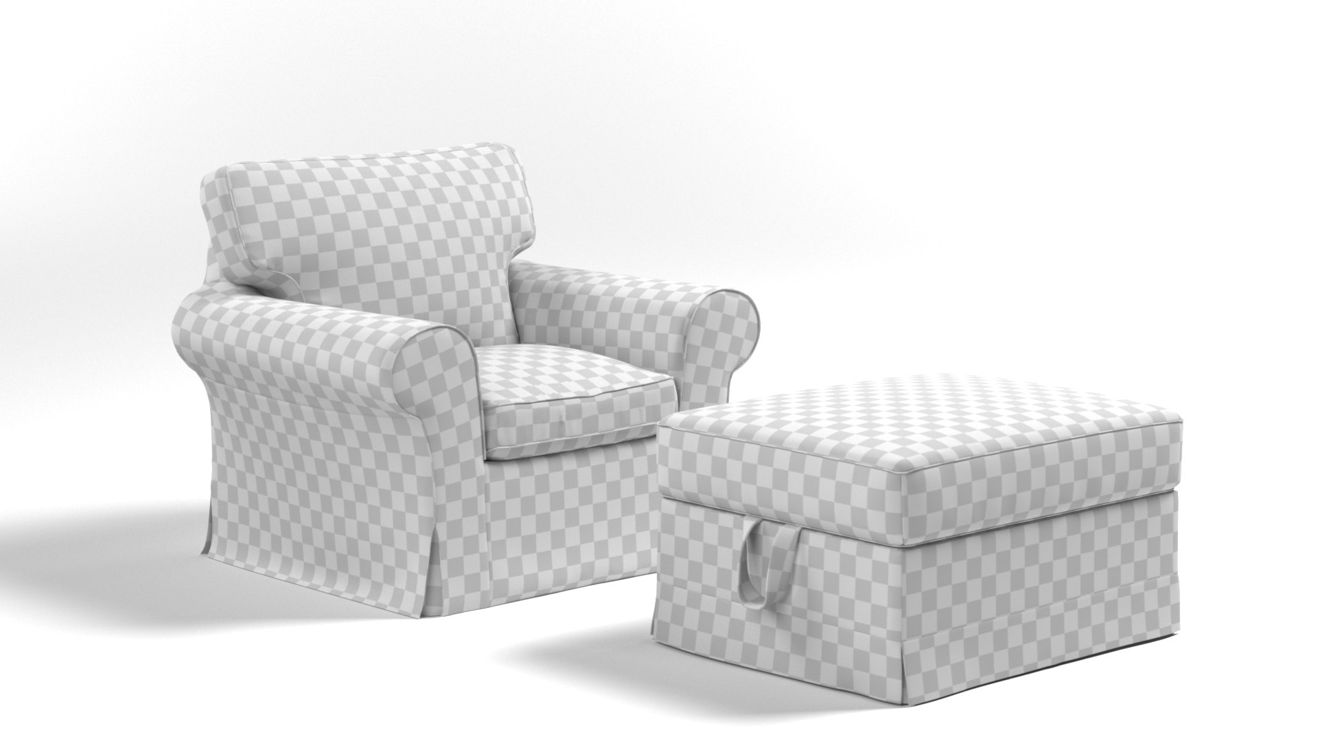 Ikea Ektorp Sofa 1 Seat With Footstool 3D Model TurboSquid 2162738