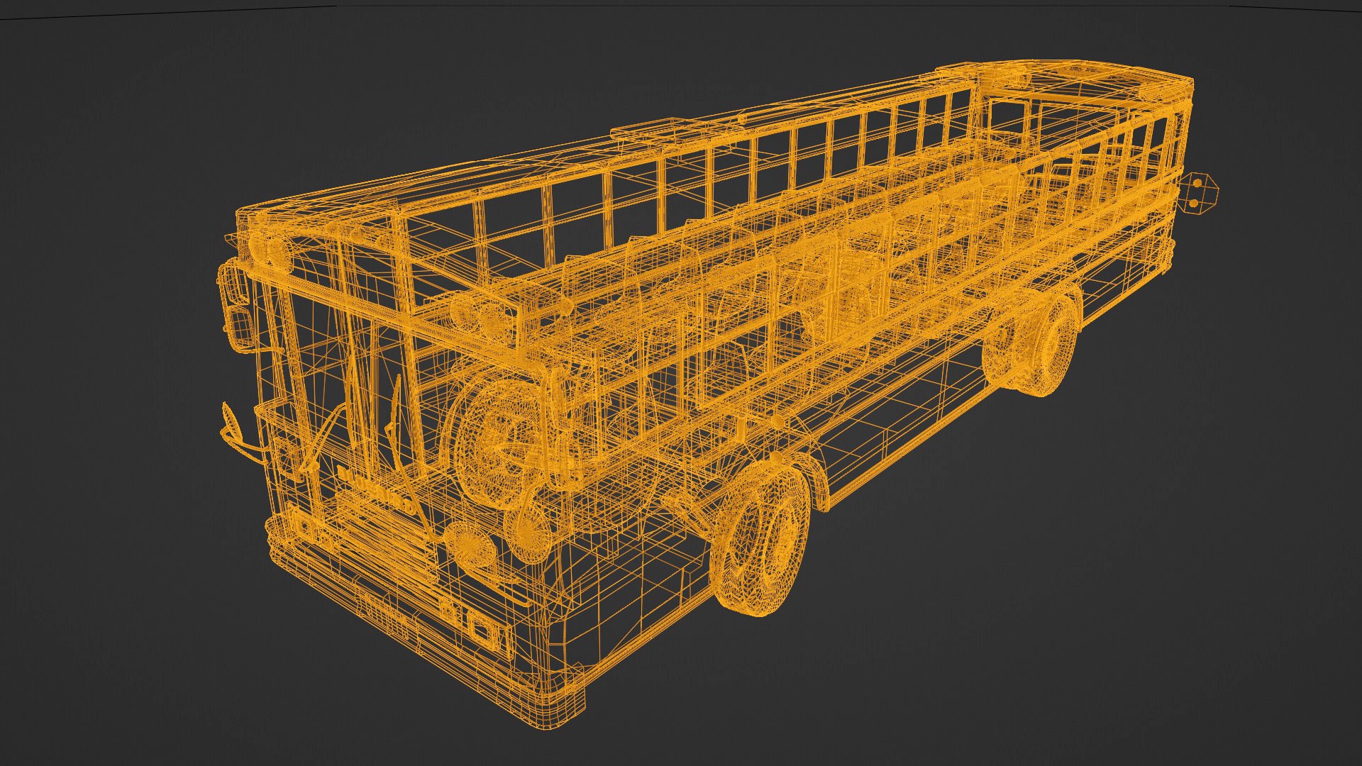 3d Model School Bus Blue Bird