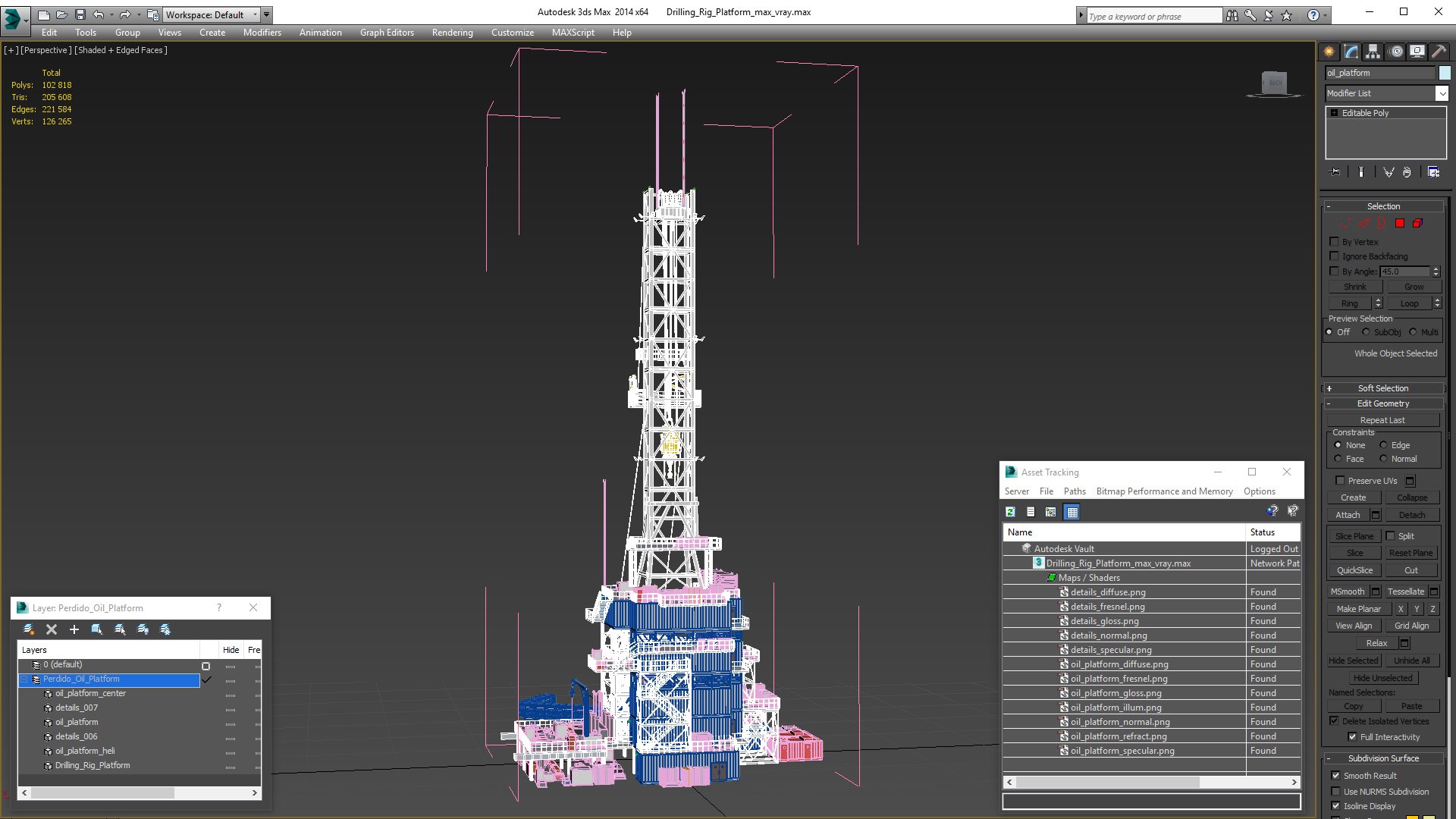 Drilling Rig Platform 3D model https://p.turbosquid.com/ts-thumb/hN/7GgKpT/kh/drillingrigplatformvray3dmodel032/jpg/1642095003/1920x1080/fit_q87/003fbde680359cbe2a0983d9caedc55ca1ceb6b2/drillingrigplatformvray3dmodel032.jpg