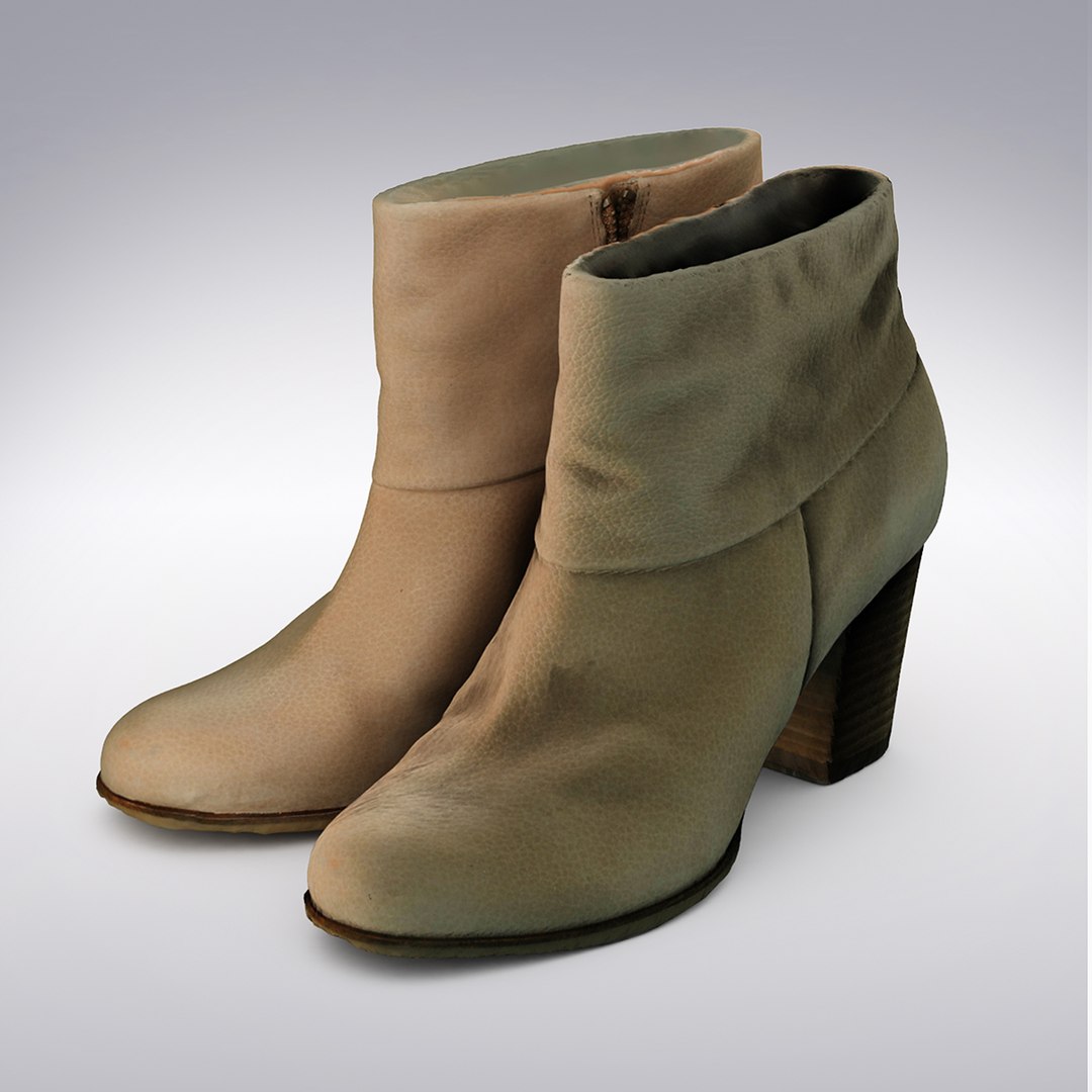 3d Model Leather Ankle Boot Scanning