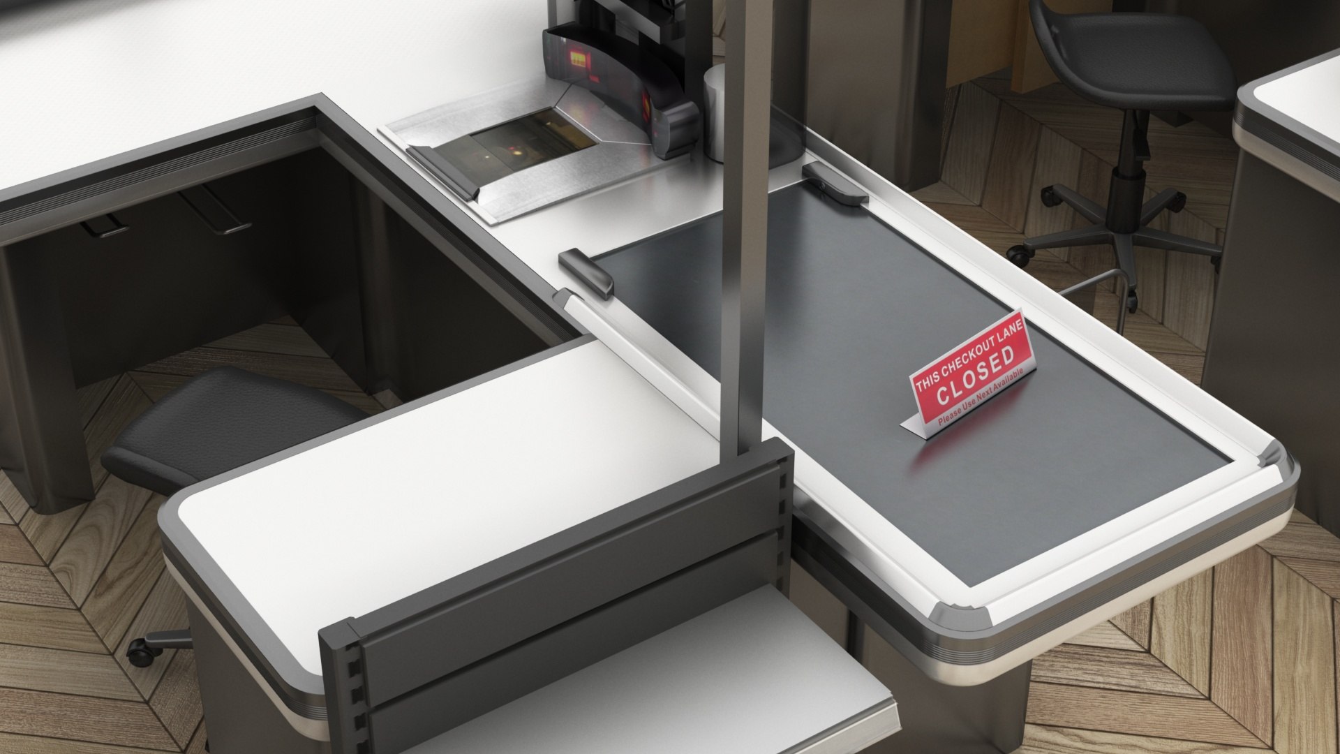 Supermarket Checkout Lane 3D Model - TurboSquid 2406800