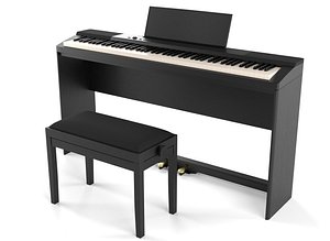3D model piano keyboard digital