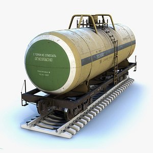 low-poly tank wagon 3D model