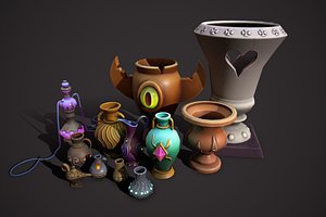 3D vase amphora