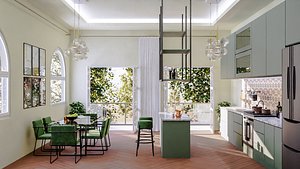 3D Blender Kitchen Scene model