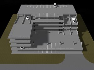 Parking garage building in cutaway section 26-04 3D model