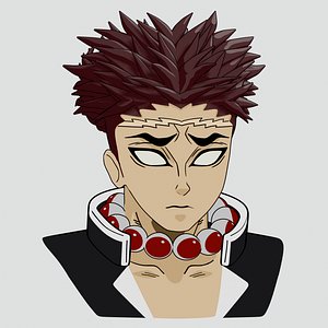 Gyomei Himejima from demon slayer anime style 3D model 3D model