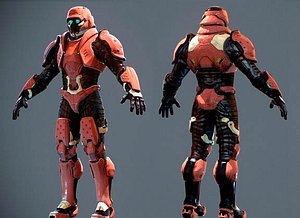 sci fi male soldier 3d model