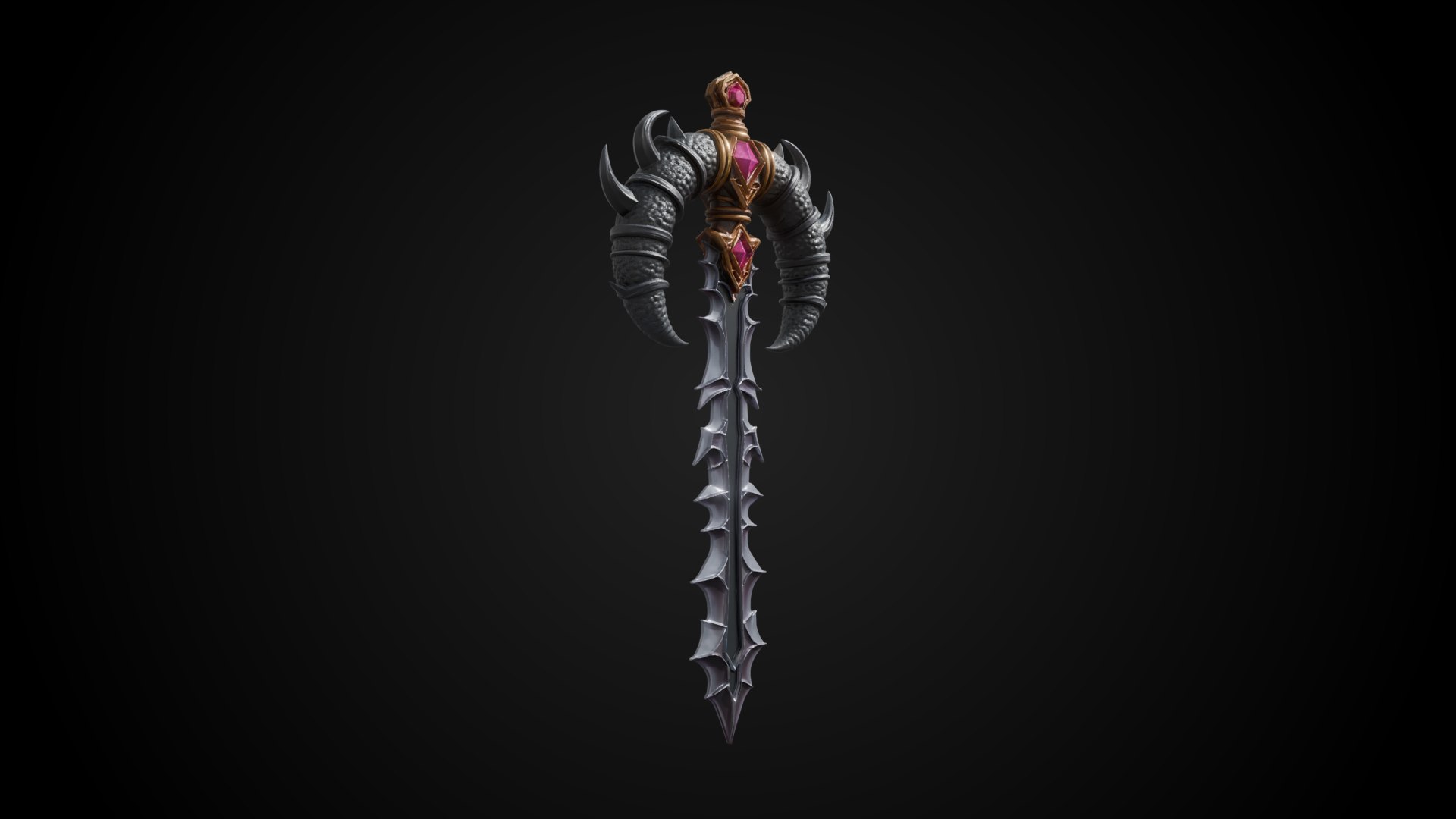 Stylized Fantasy Sword - Dragonbane Greatsword - Doomhorn Model ...