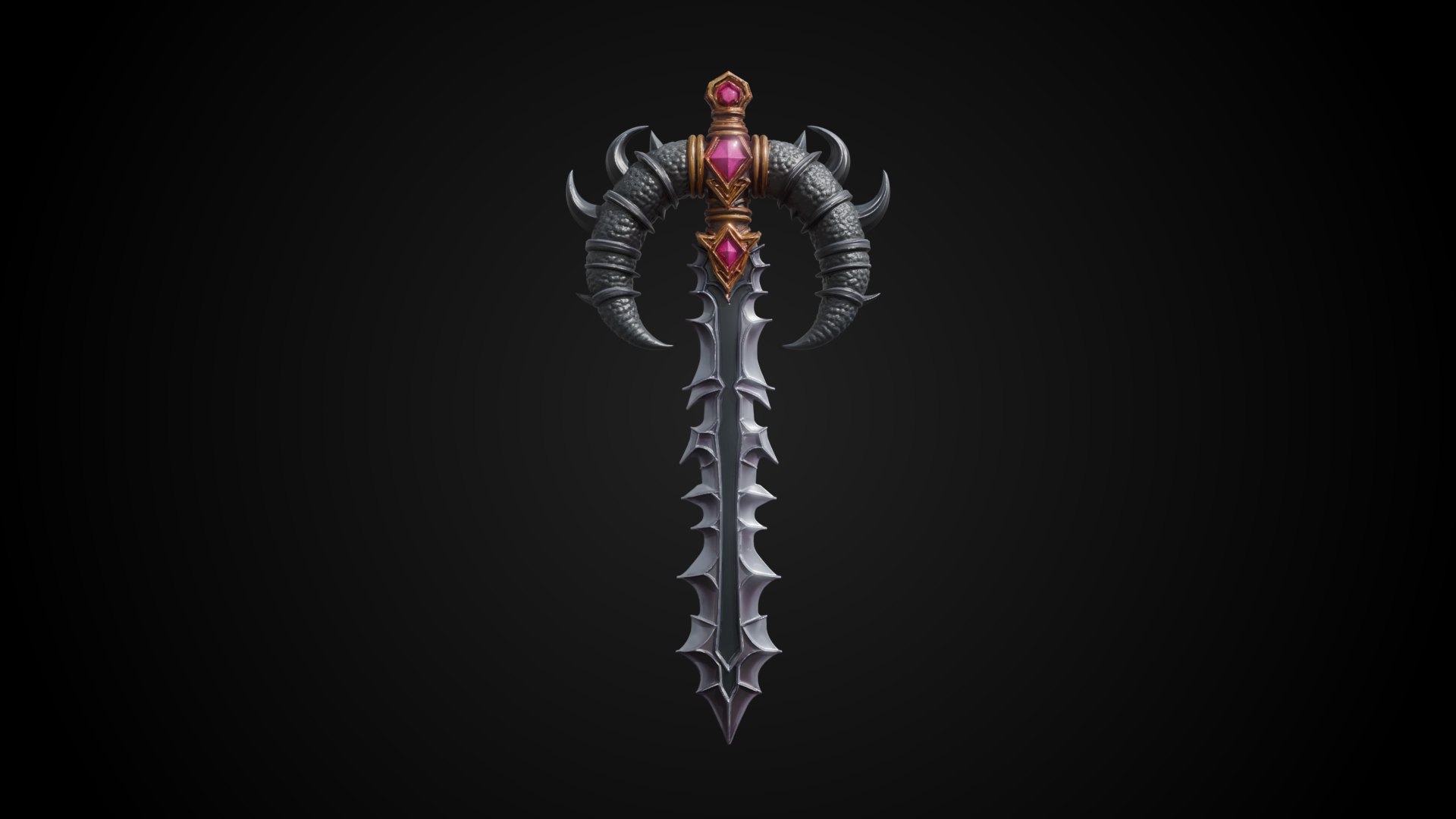 Stylized Fantasy Sword - Dragonbane Greatsword - Doomhorn Model ...