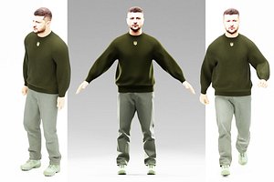 Volodymyr Zelensky The President of Ukraine 3D rigged scan model download