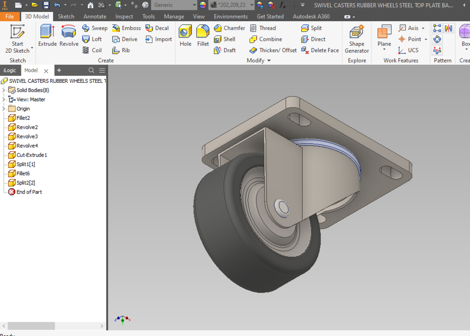Swivel caster wheel 3D model TurboSquid 1713504