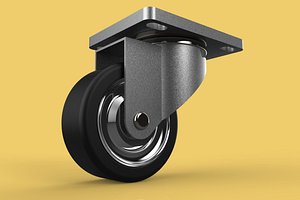 SWIVEL CASTERS RUBBER WHEELS STEEL TOP PLATE BALL BEARINGS