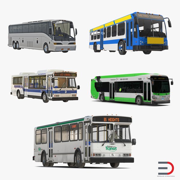 3d model buses 5 bus mta