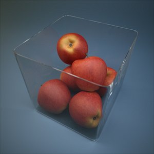 3d glass apple bowl