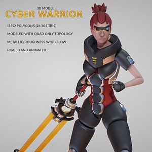 3D blender rigged animation model