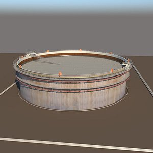 Ultra Detailed Floating Roof Crude Oil Storage Tank - Industrial Refinery Petroleum Tank