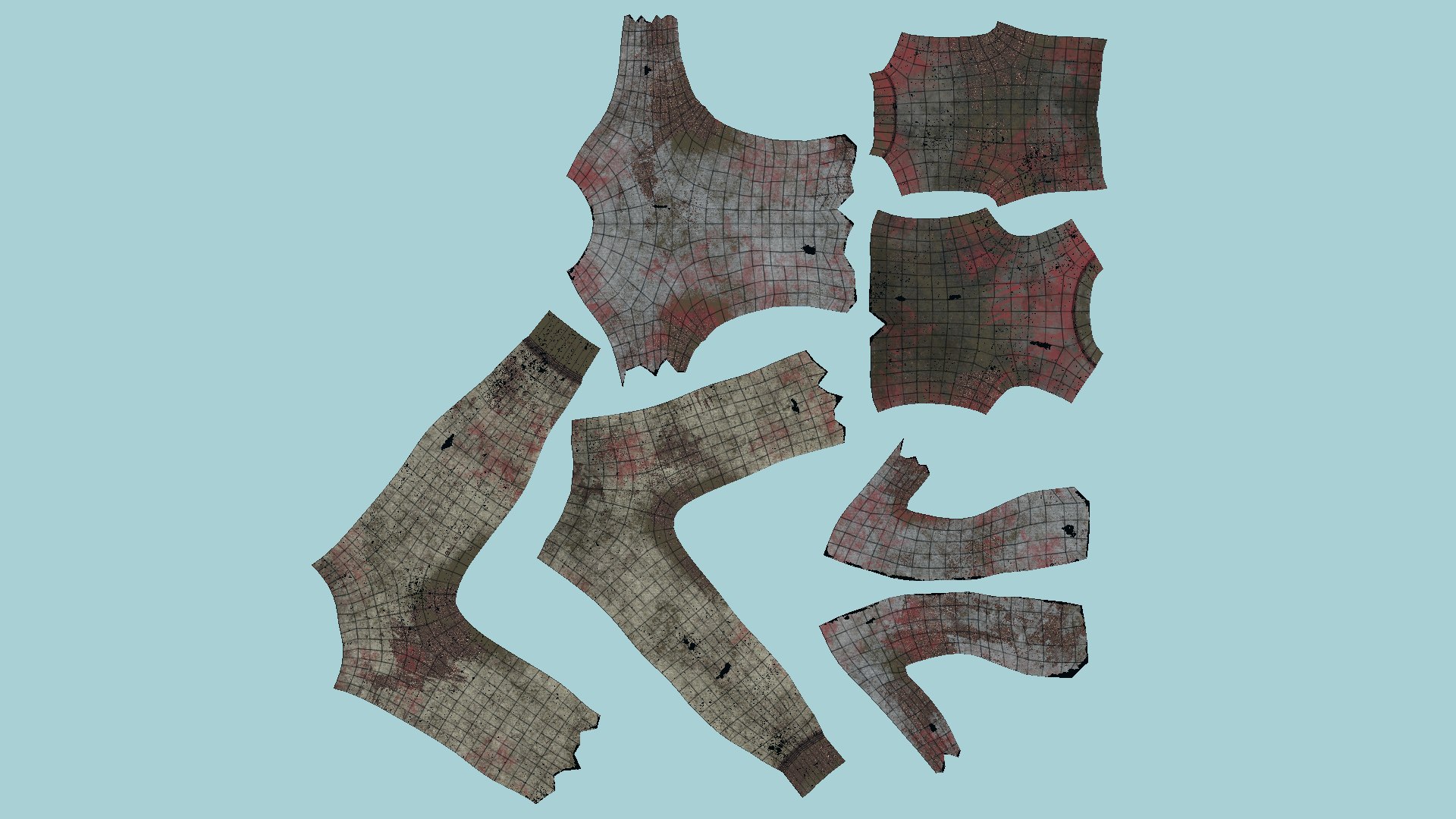 3D Zombie Clothing Color 03 - Undead Character Design Model ...