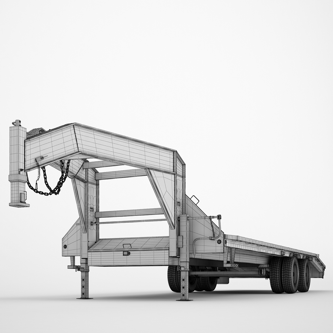 Gooseneck trailer 3D model TurboSquid 1583463