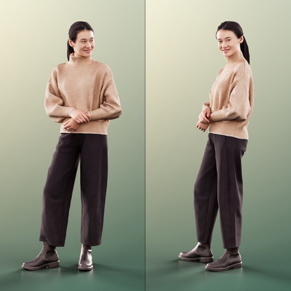 3D woman young casual model