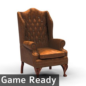 3d old vintage chair