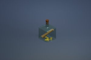 3D pirate bottle note