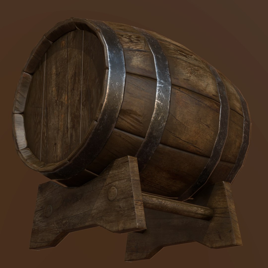 wooden barrel 3d max