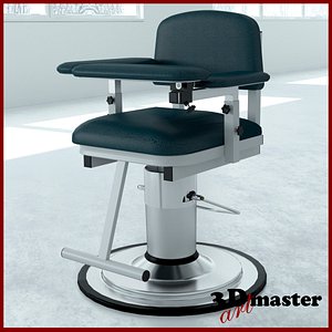 3D medical blood drawing chair model
