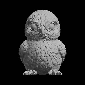 Baby Owl Figurine 3D Print Model 3D model