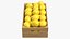 3D Lemons in a wooden crate model