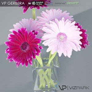 3ds max gerbera flower